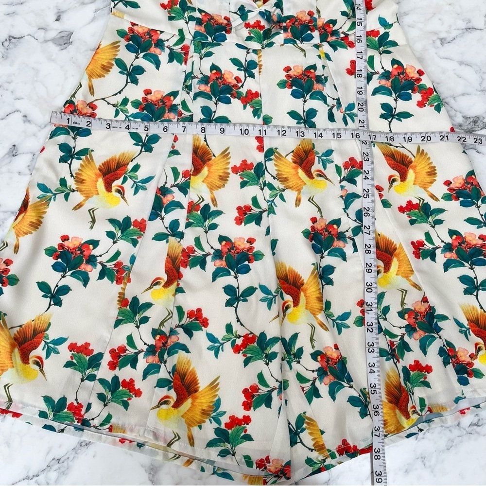 Eshakti tropical bird print romper bow detail retro vintage inspired medium - Picture 8 of 14